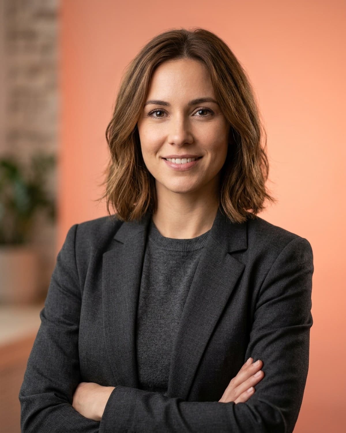 Founder Studio — Studio-lit founder portrait. Neutral backdrop, sharp eye contact, dressed for press kit and About page use.